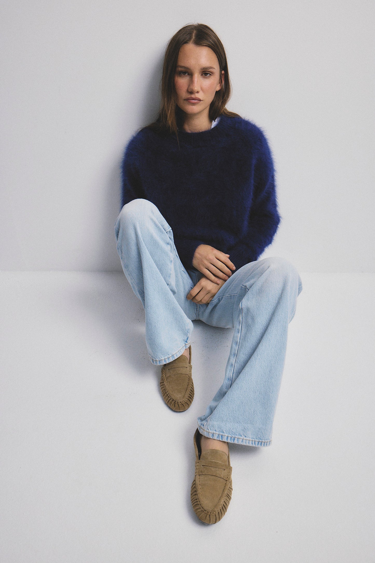 Adele Crew Neck Knit - Navy