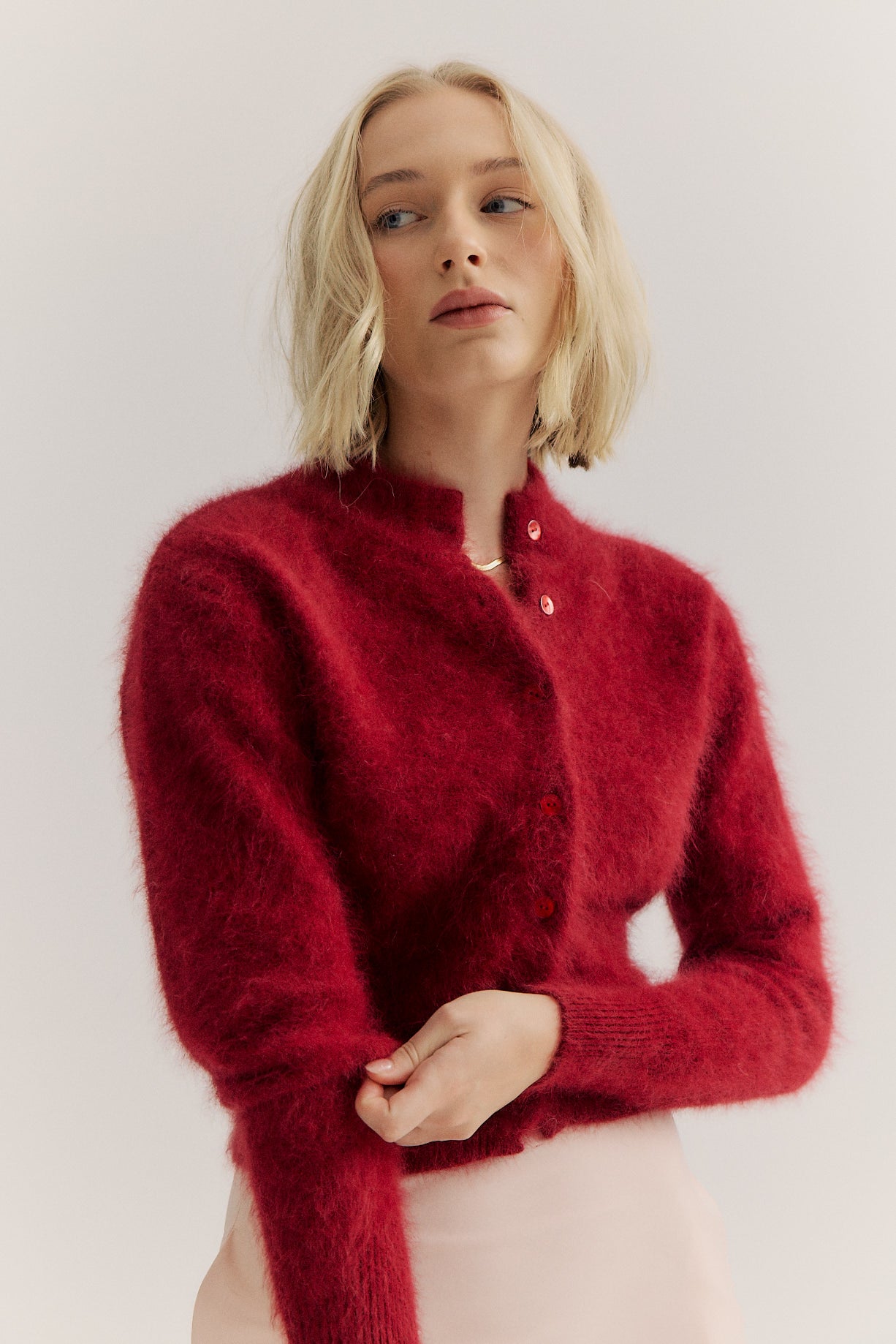Bella Button up Cardigan - Merlot