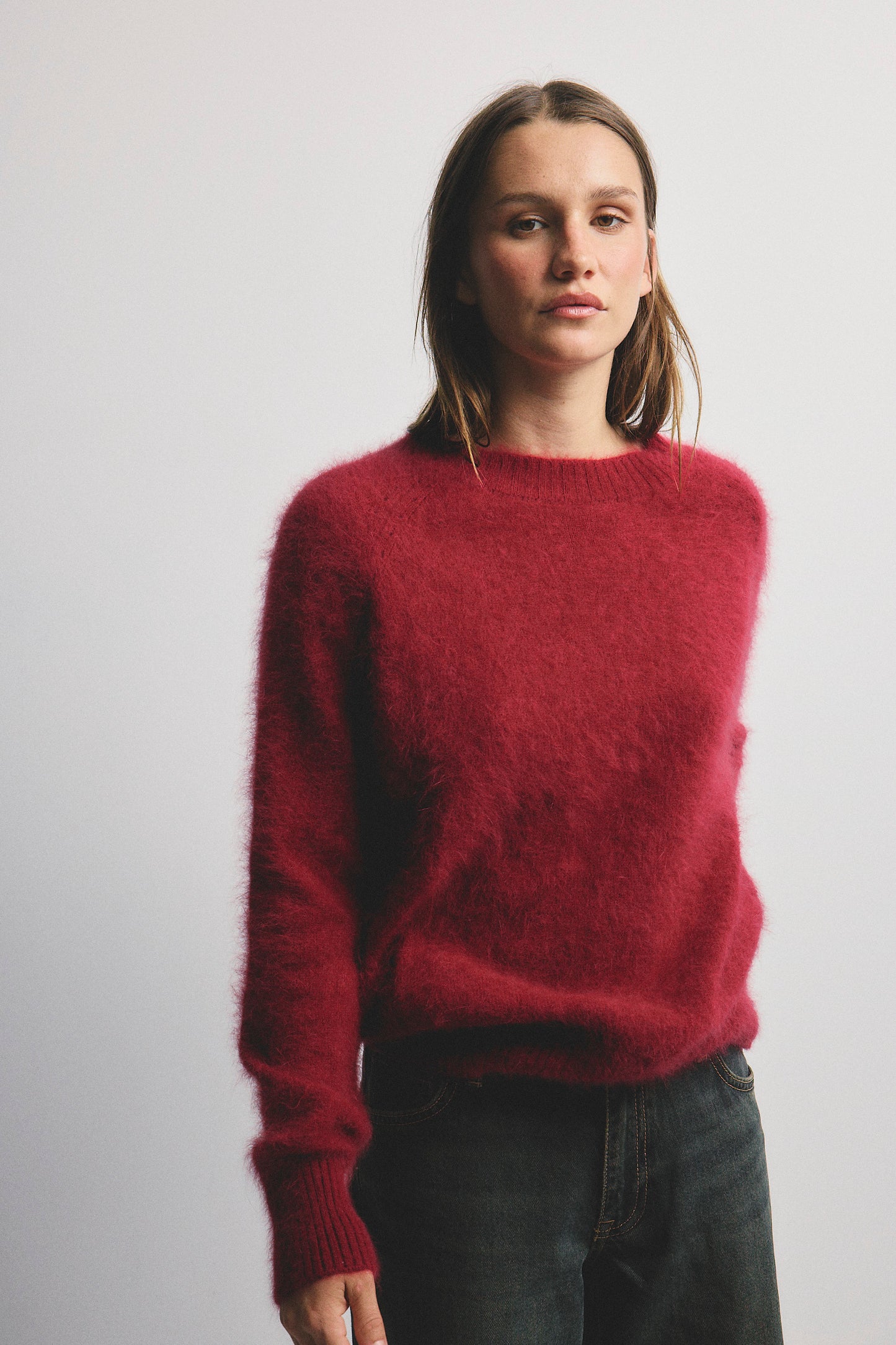 Adele Crew Neck Knit - Cerise