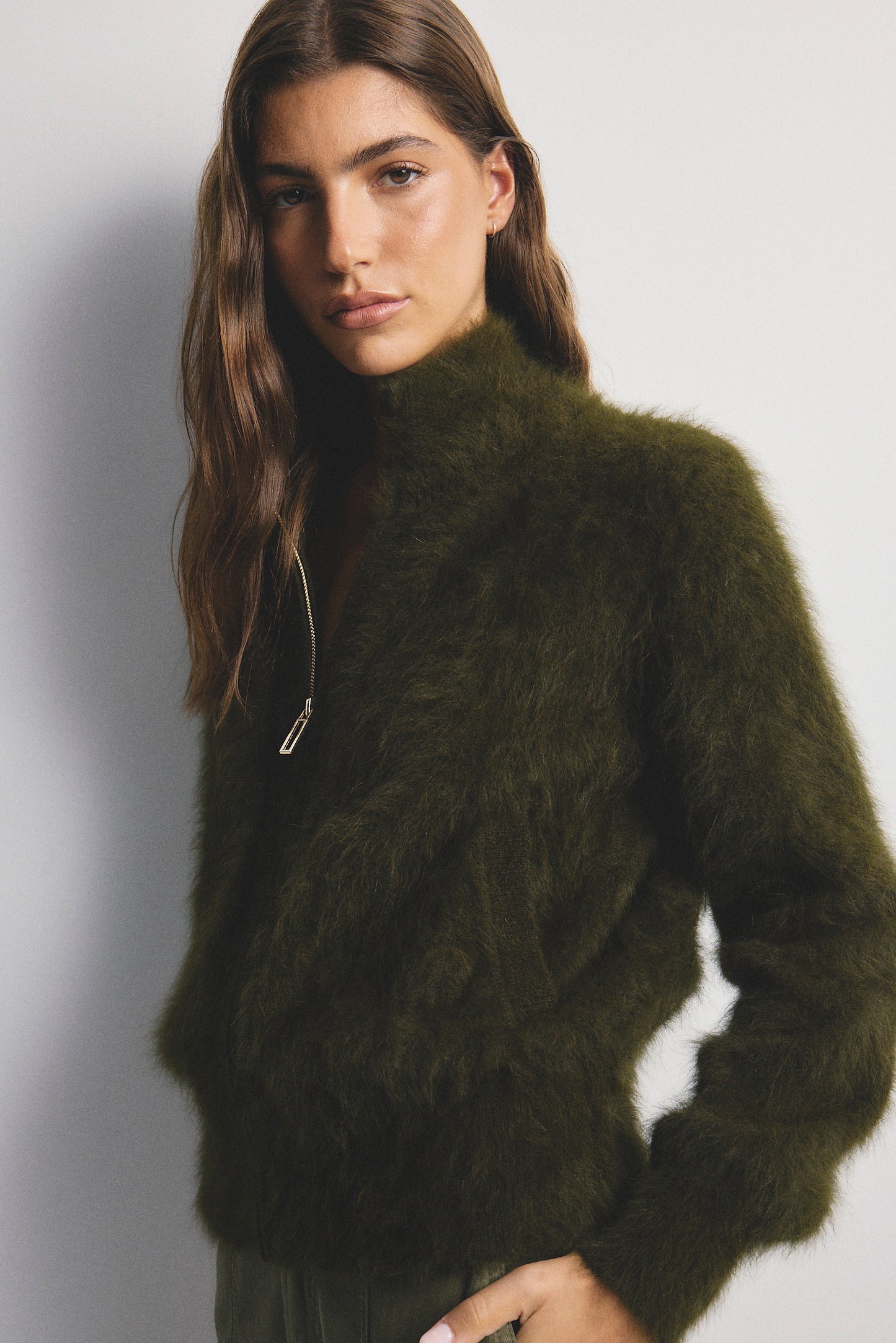 Felix Zip Cardigan - Moss