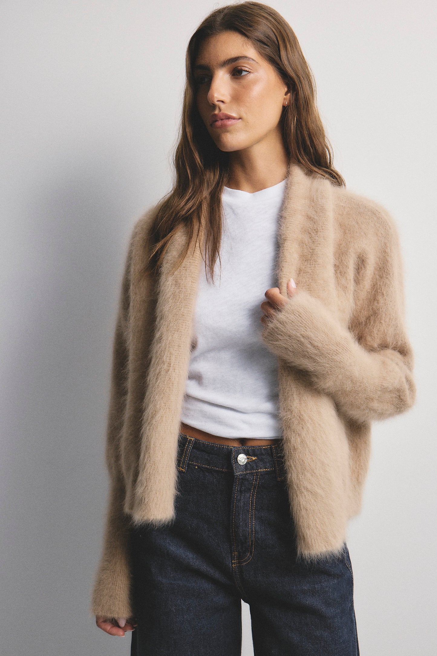 Zoe Open Cardigan - Latte