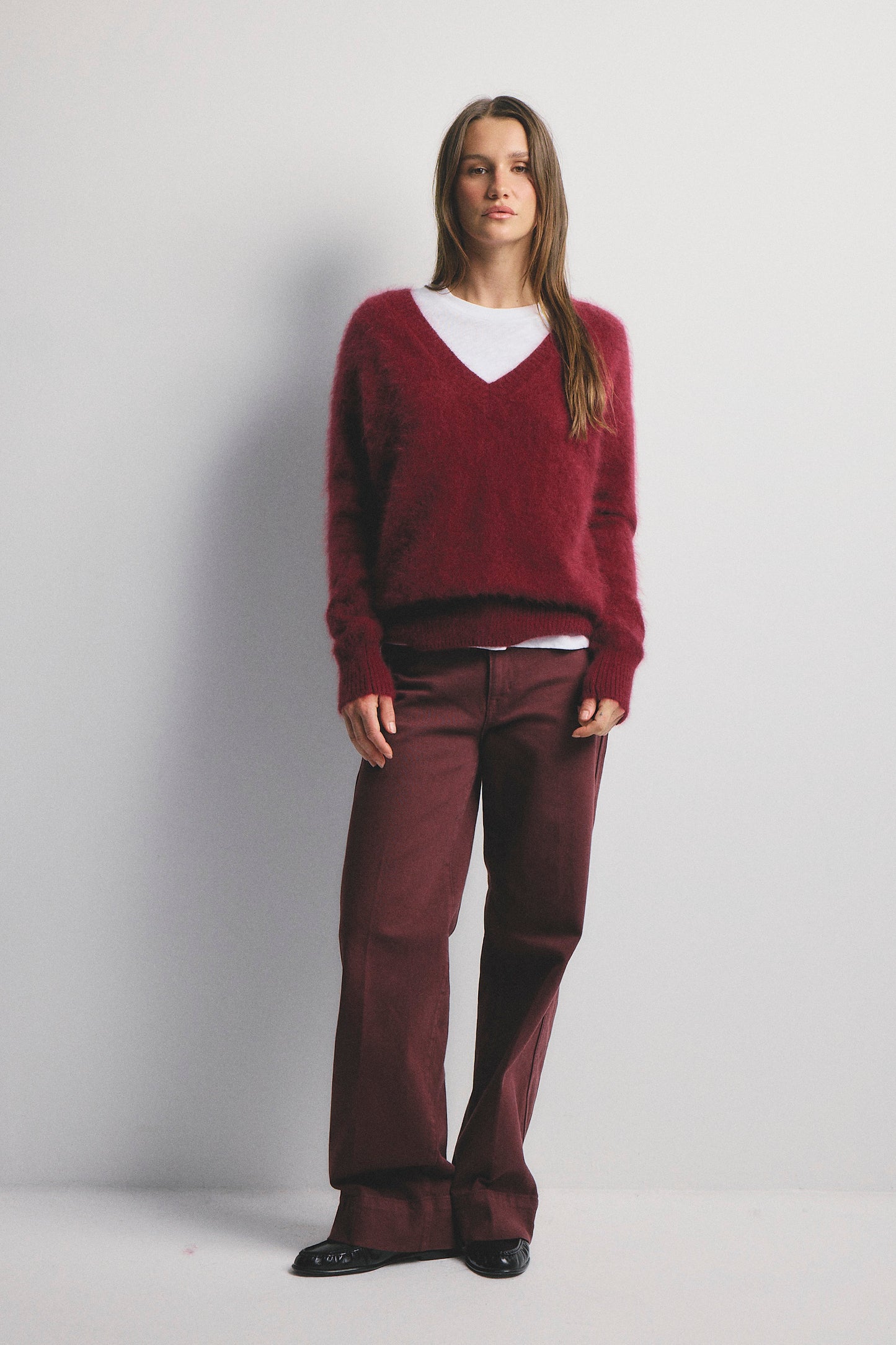 Olivia V-Neck Knit - Cerise