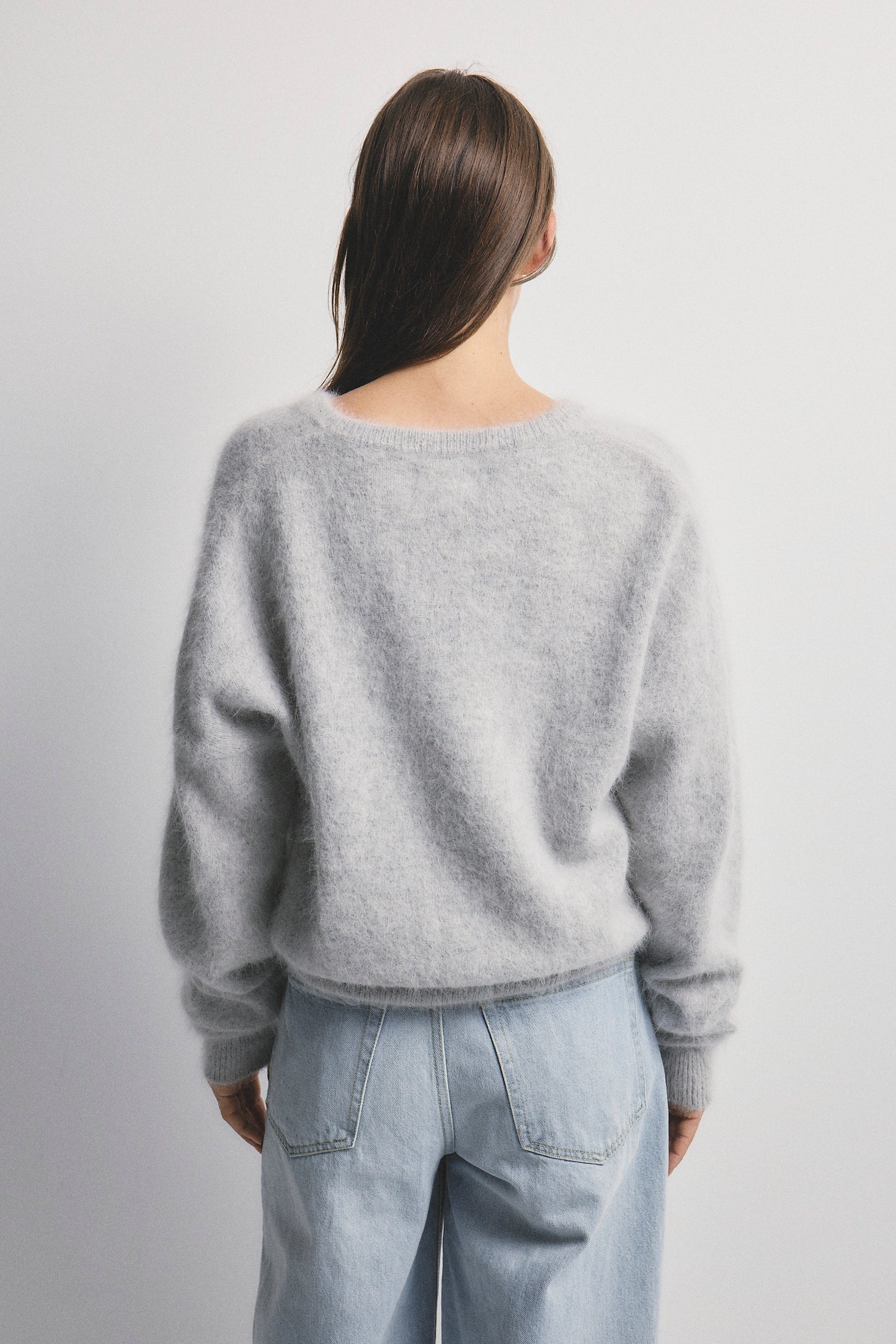 Frankie Crew Cardigan - Light Grey