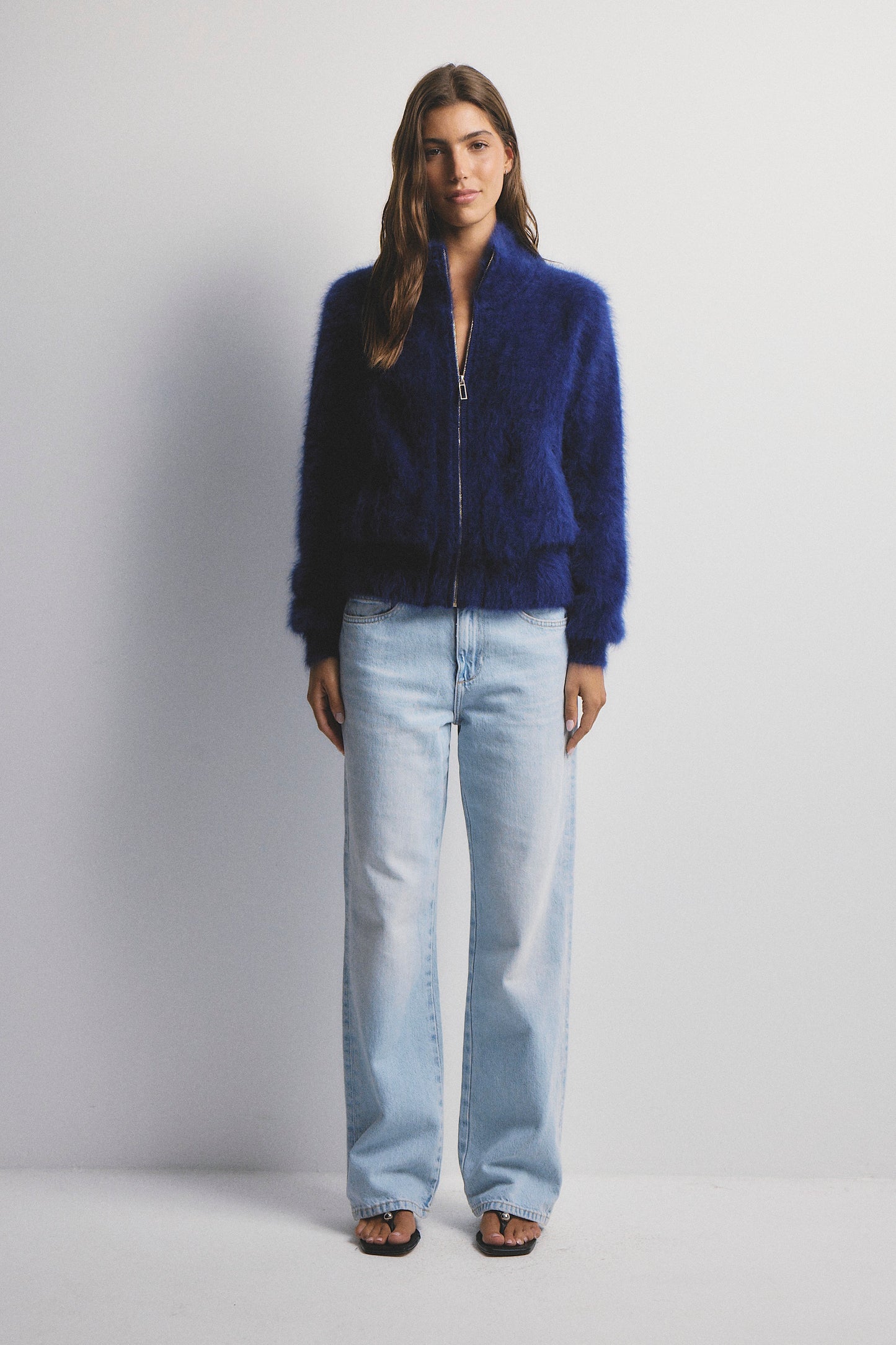 Felix Zip Cardigan - Navy