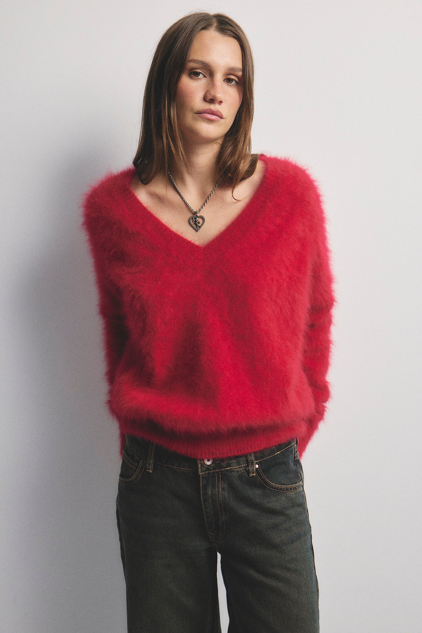 Olivia V-Neck Knit - Flame