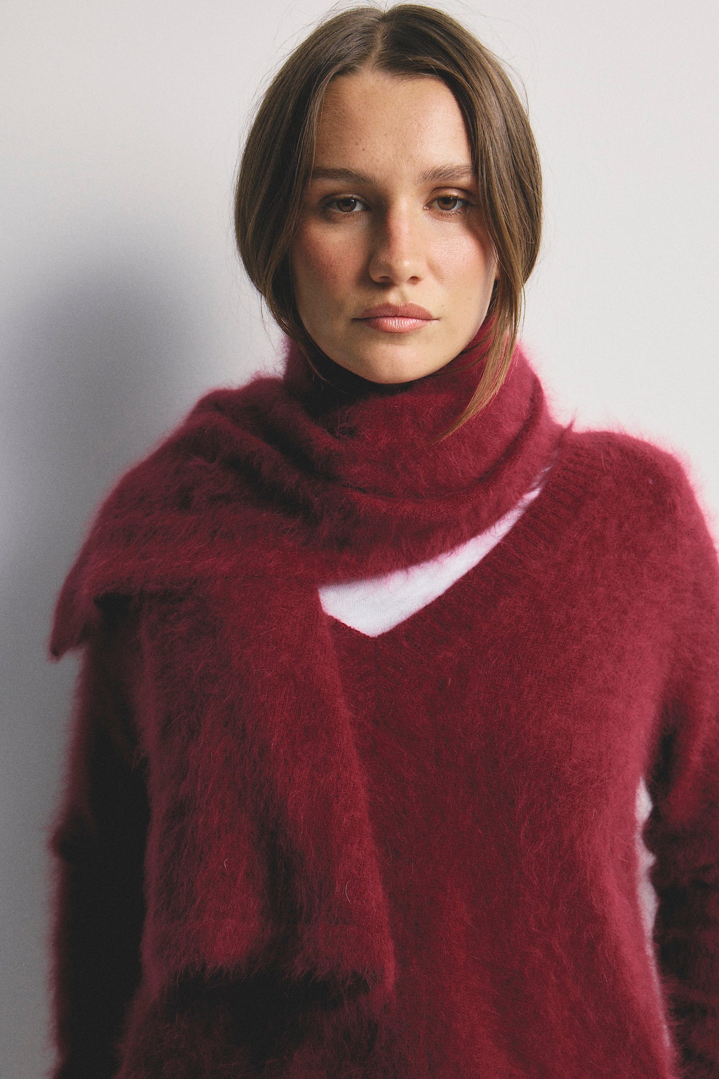 Olivia V-Neck Knit - Cerise