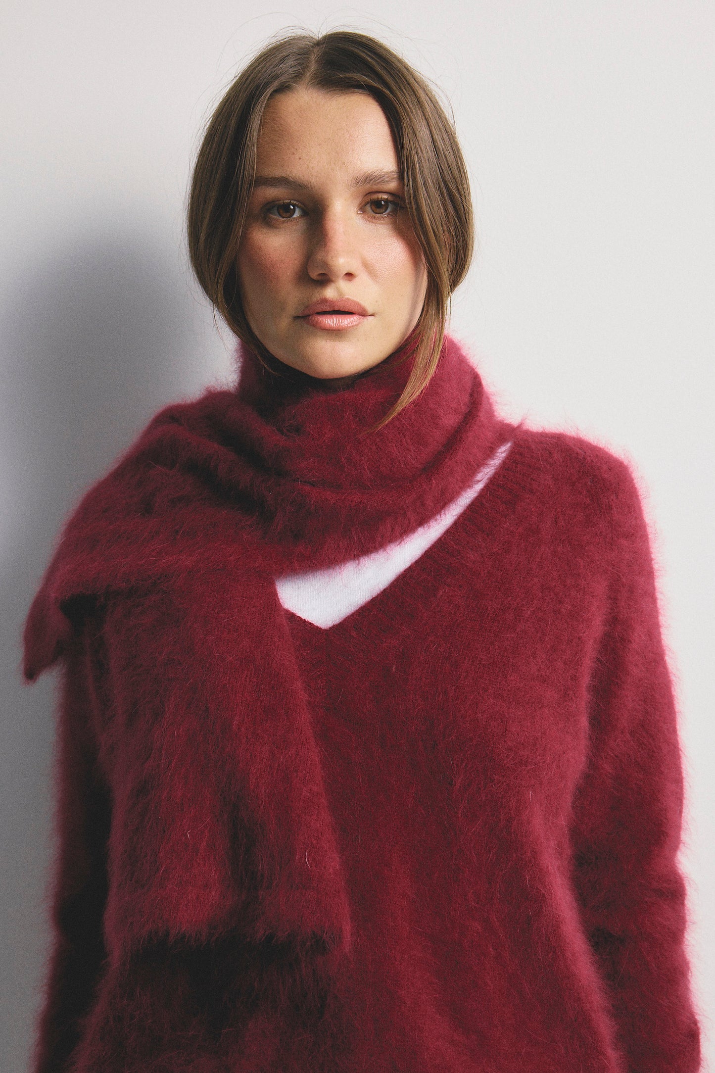 Olivia V-Neck Knit - Cerise