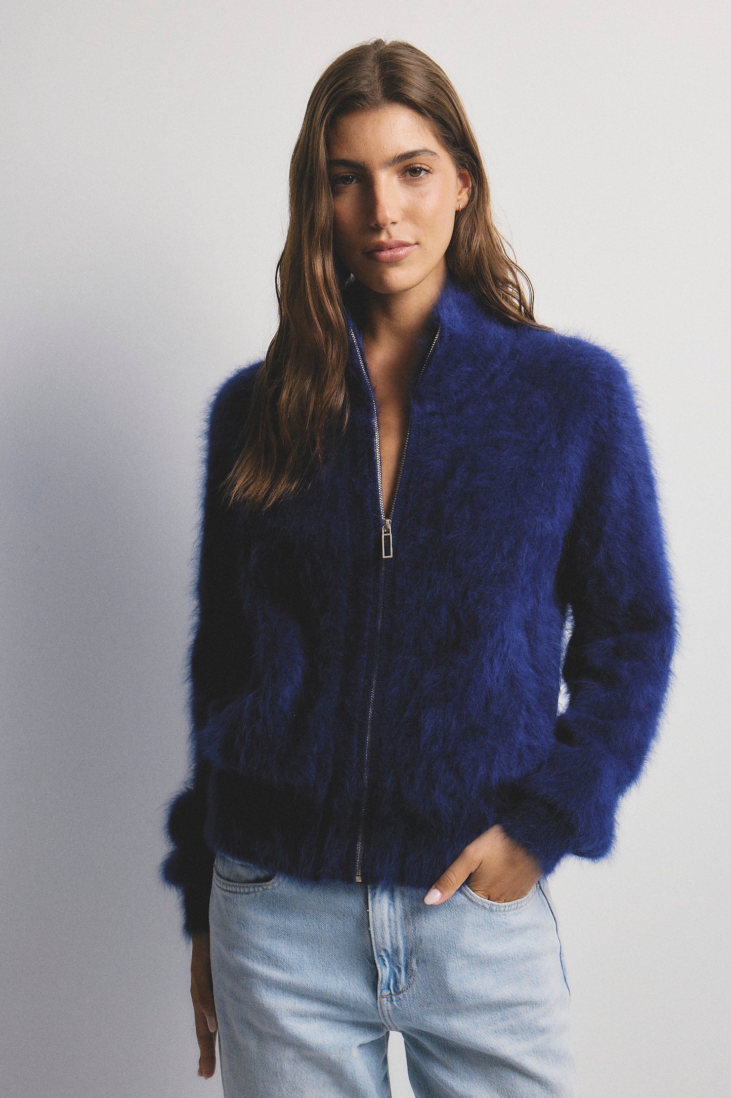 Felix Zip Cardigan - Navy