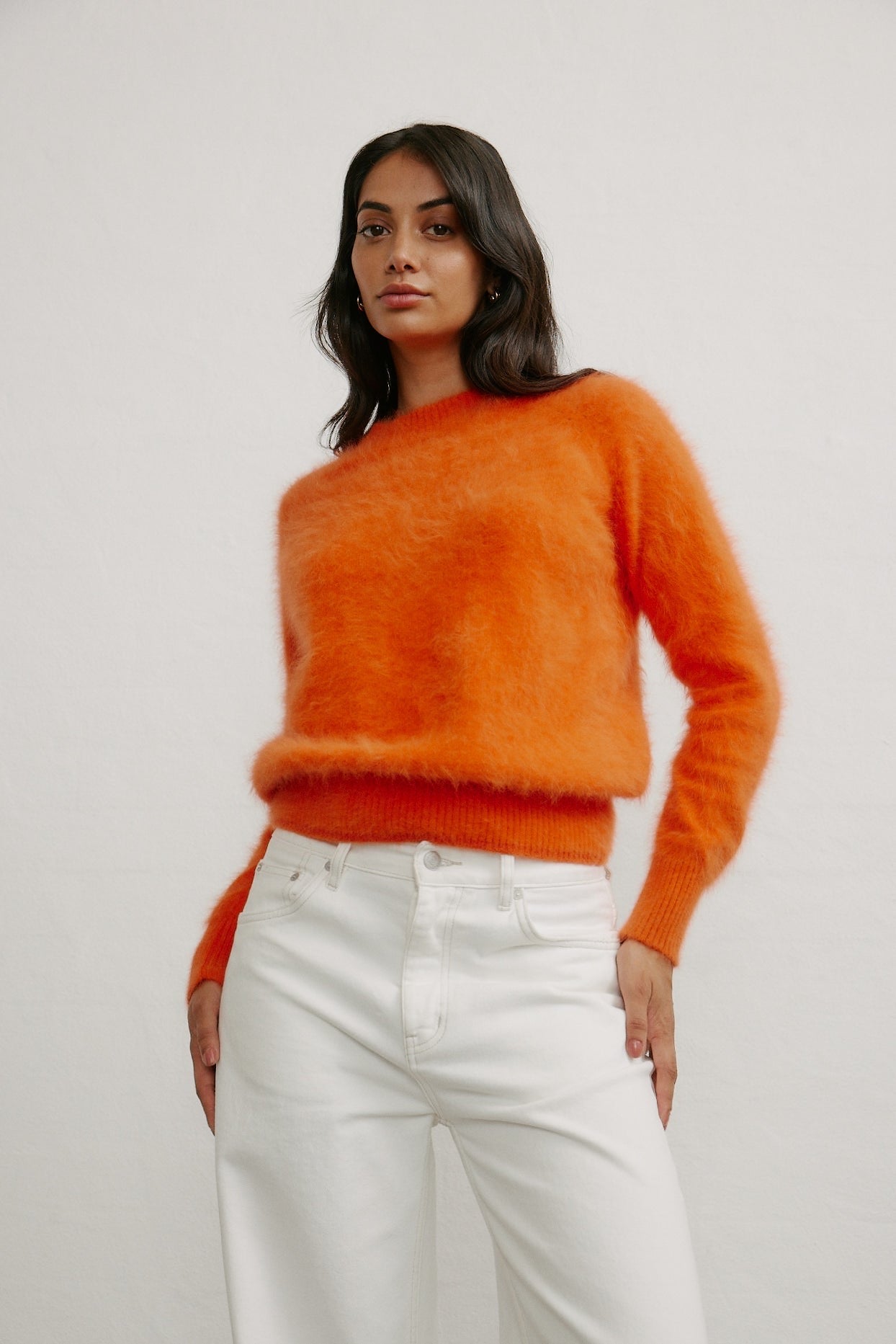 Adele Crew Neck Knit - Tangerine