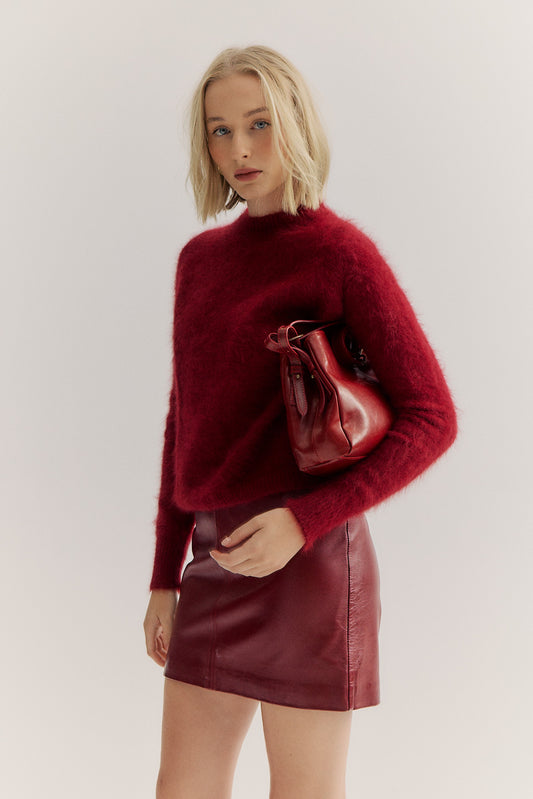 Adele Crew Neck Knit - Merlot