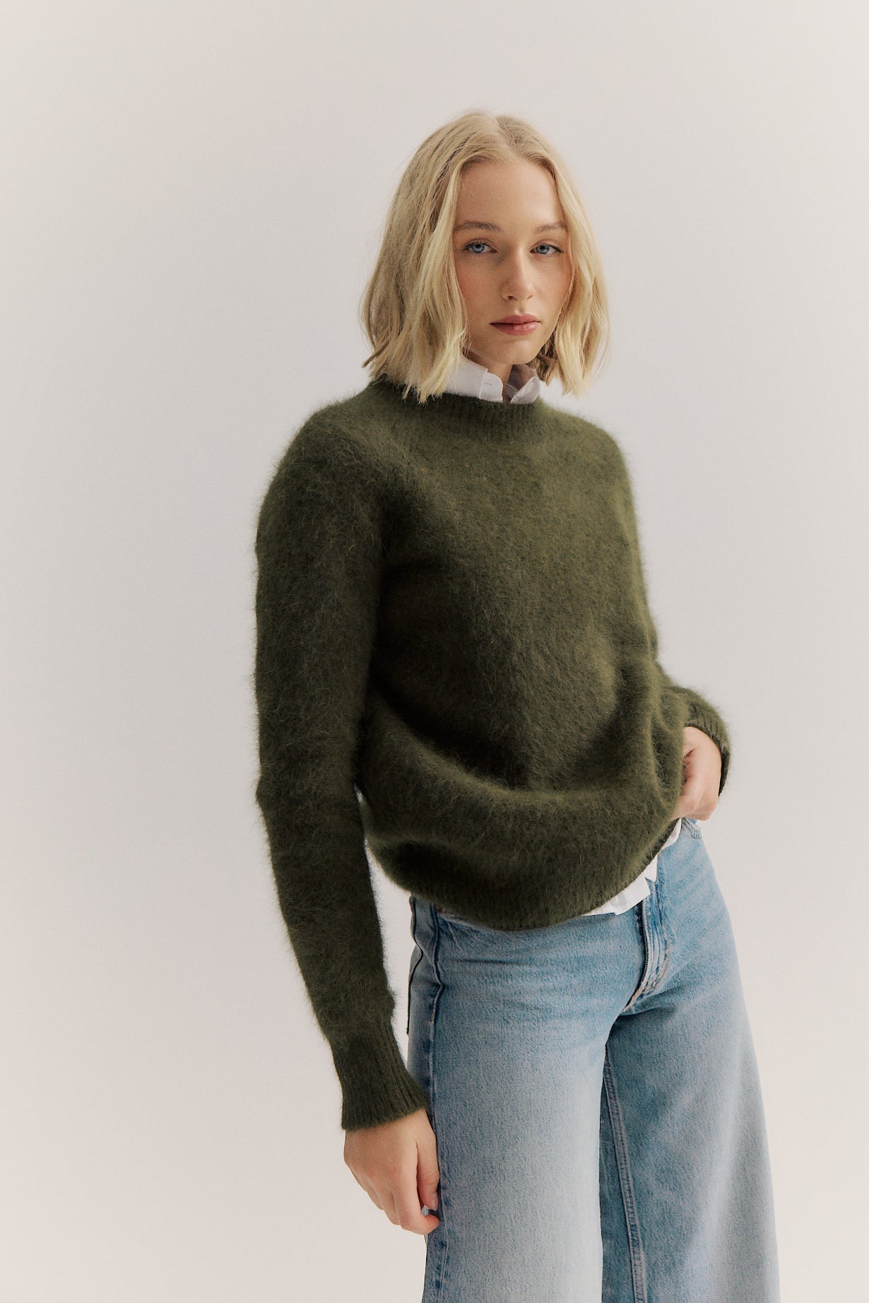 Adele Crew Neck Knit - Moss