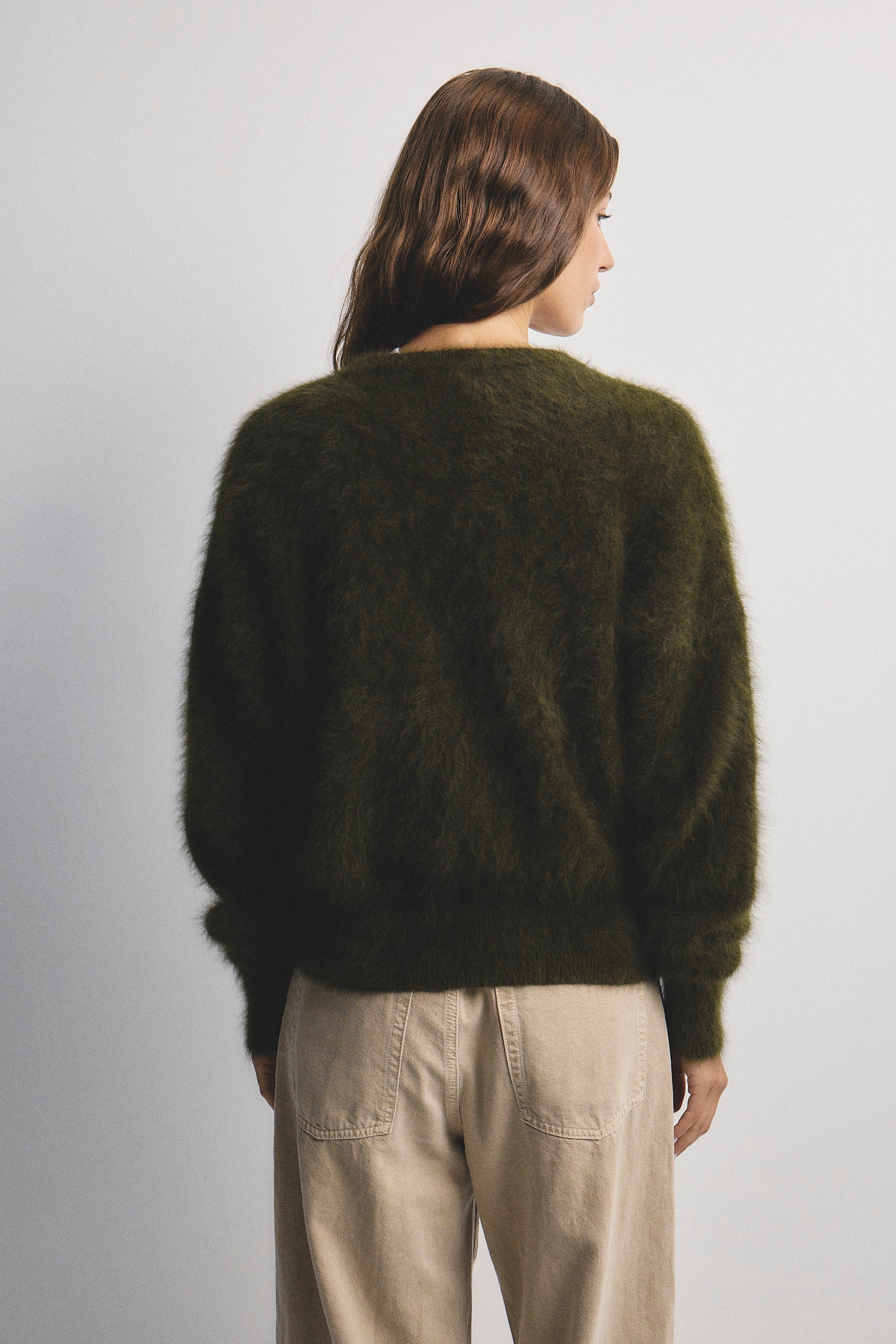 Frankie Crew Cardigan - Moss