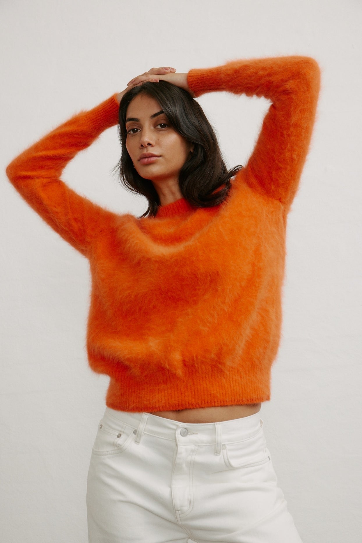 Adele Crew Neck Knit - Tangerine