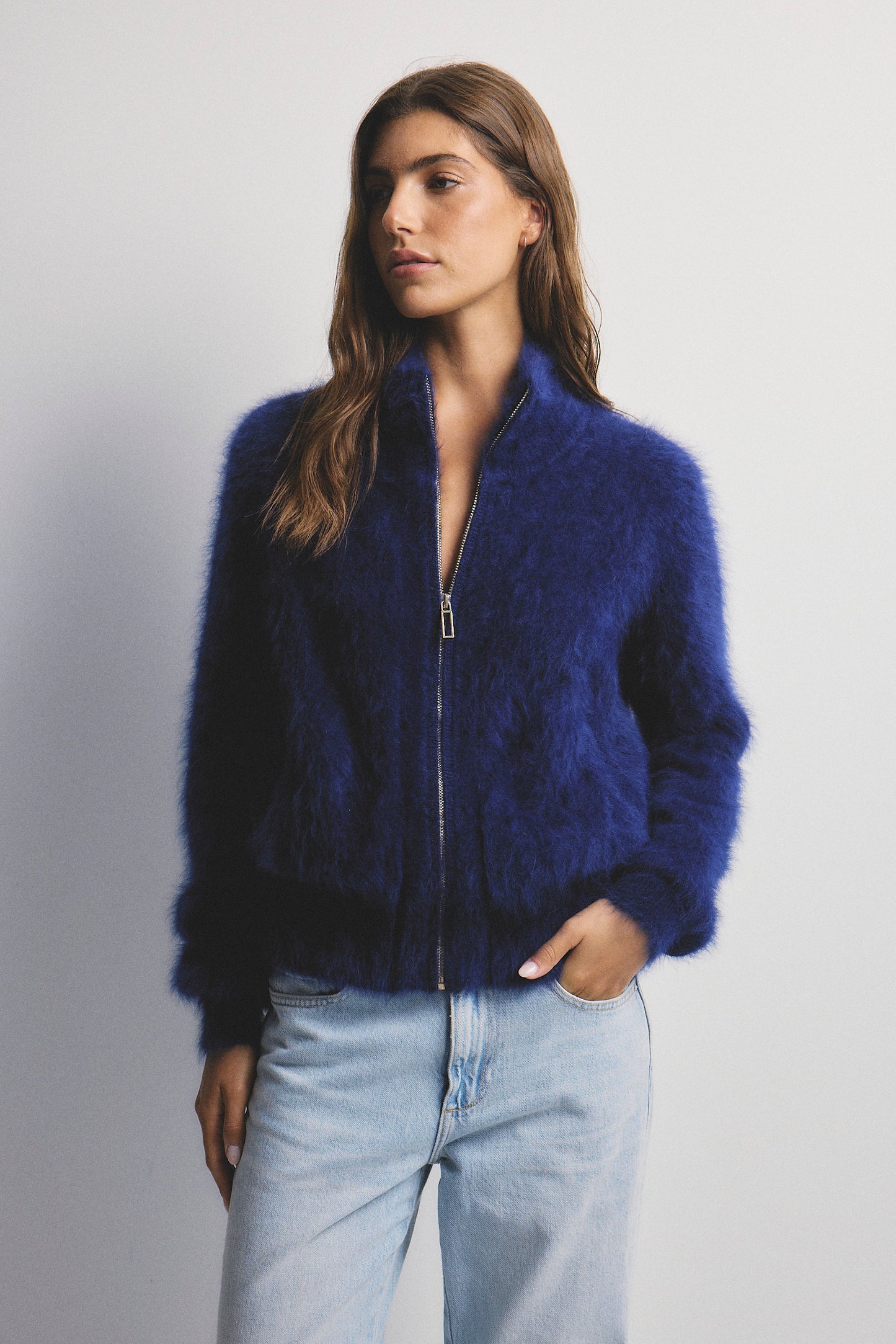 Felix Zip Cardigan - Navy