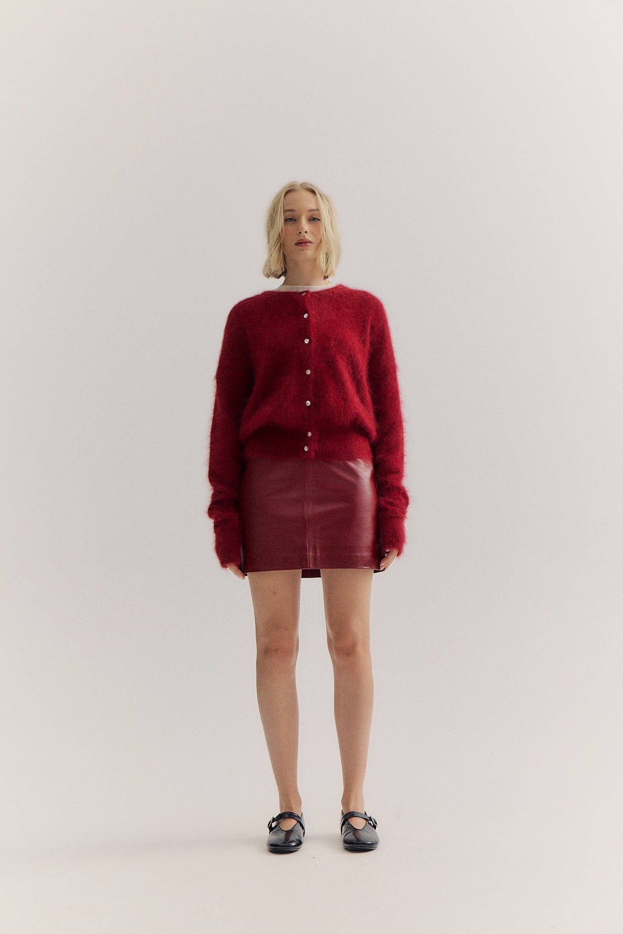 Frankie Crew Cardigan - Merlot
