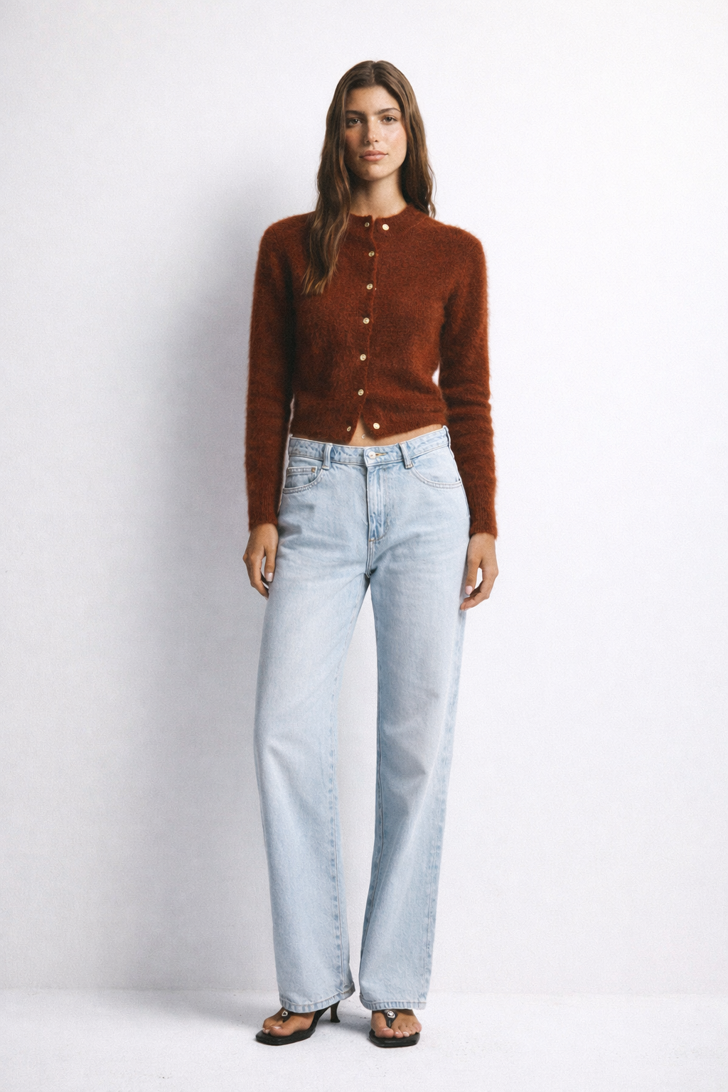 Bella Button up Cardigan - Chocolate