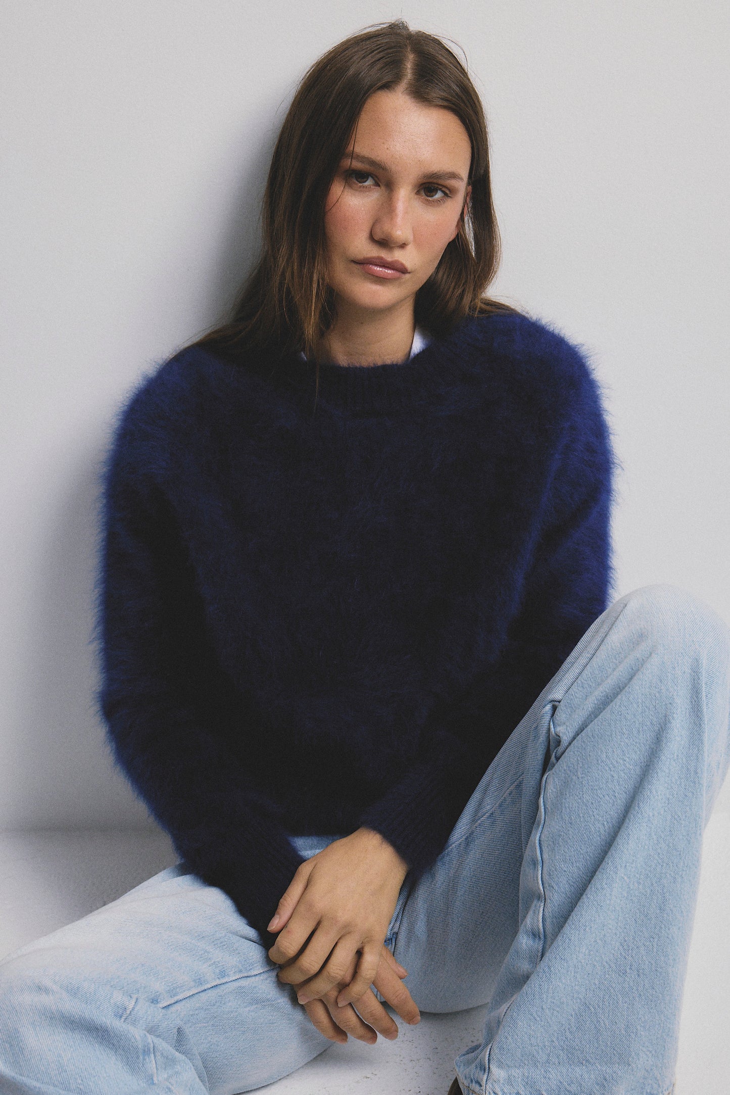 Adele Crew Neck Knit - Navy