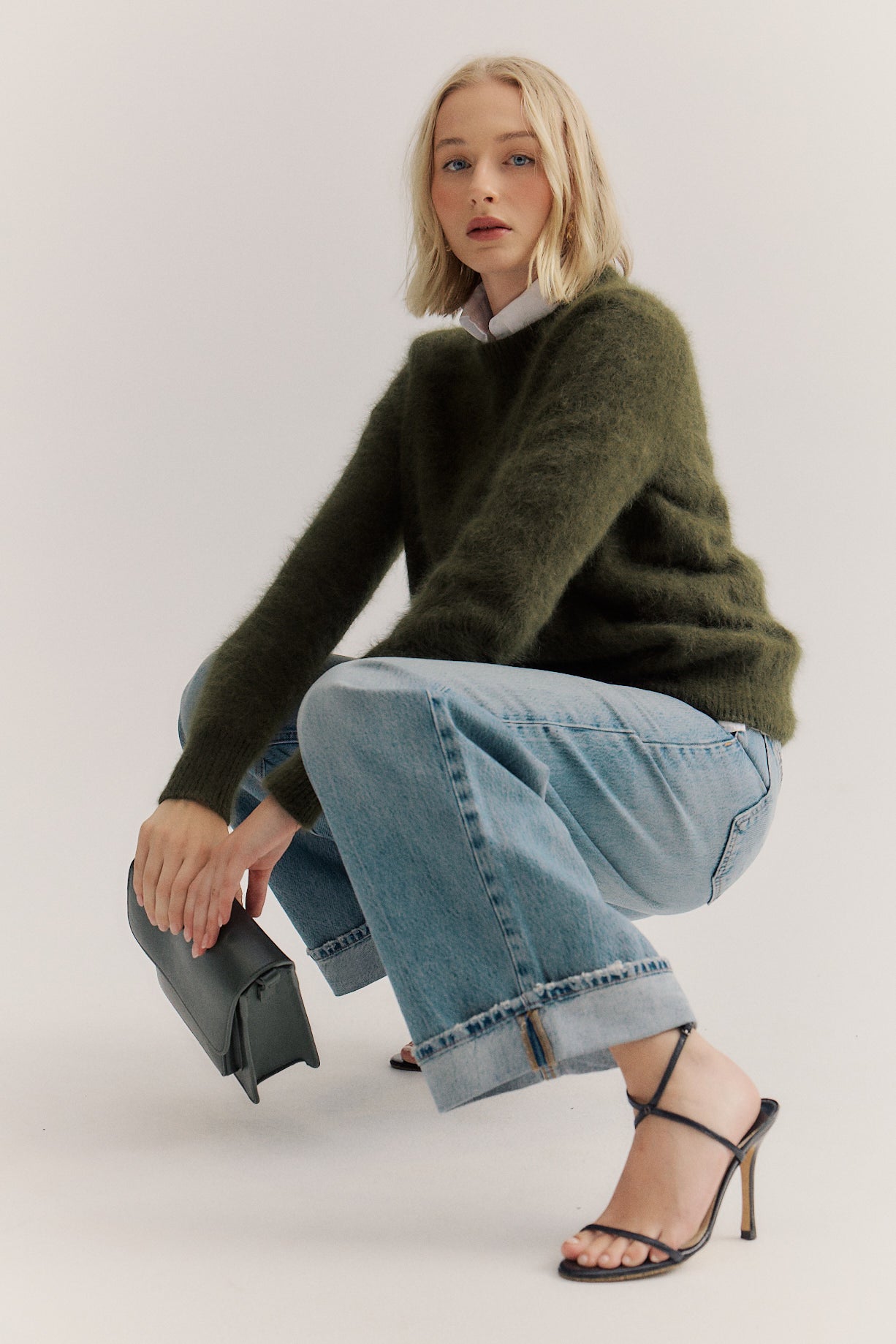 Adele Crew Neck Knit - Moss
