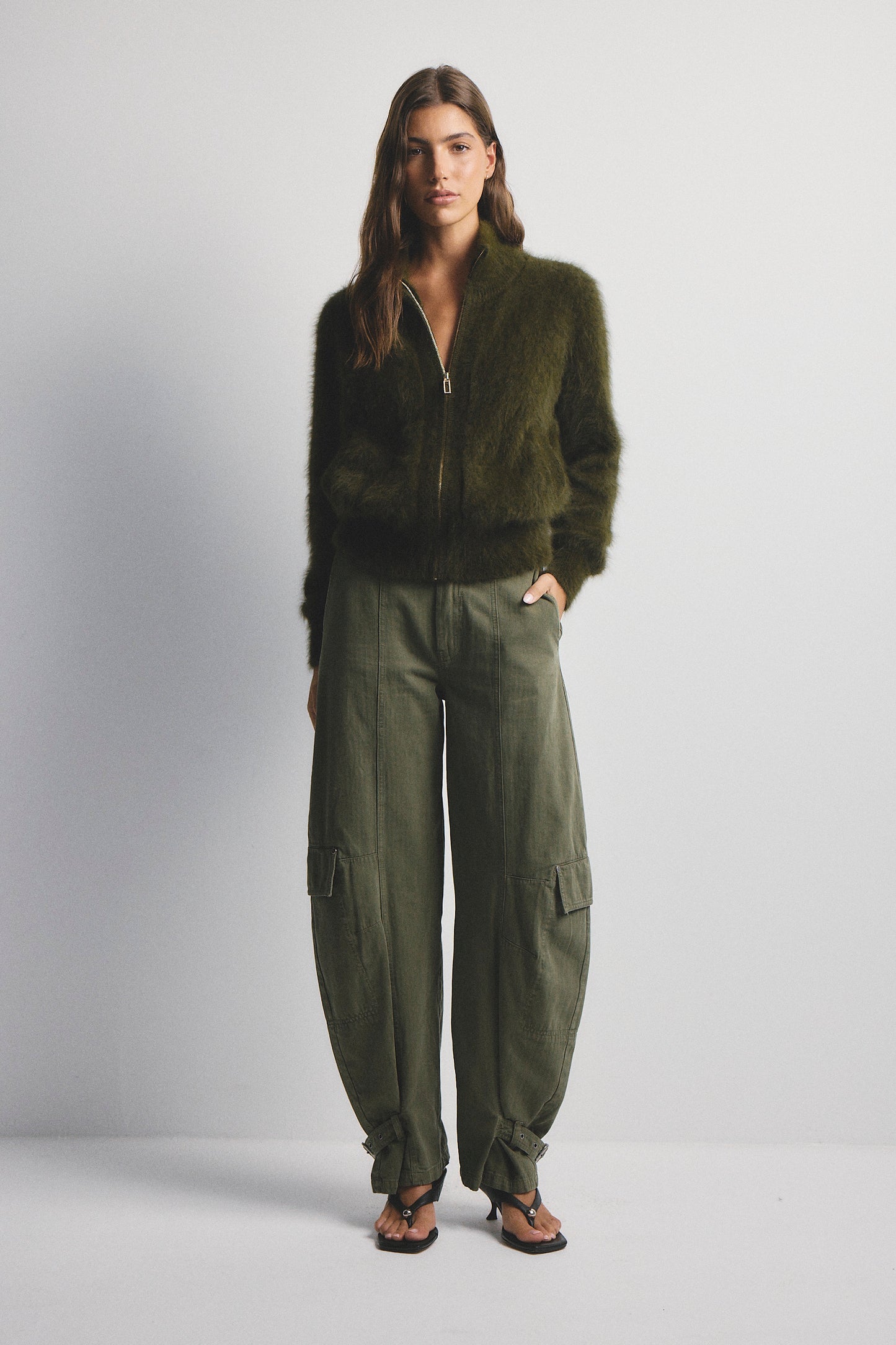 Felix Zip Cardigan - Moss