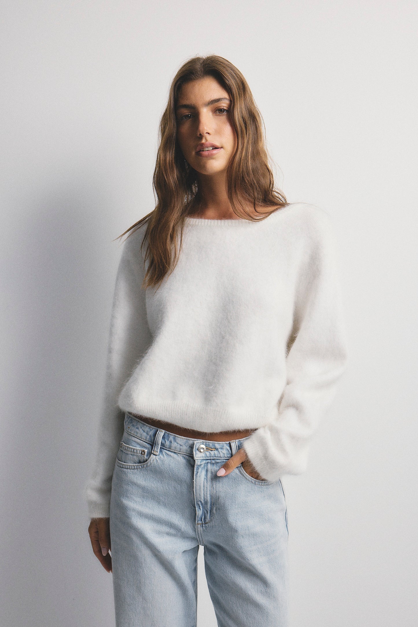 Stella Boat Neck Knit - Snow