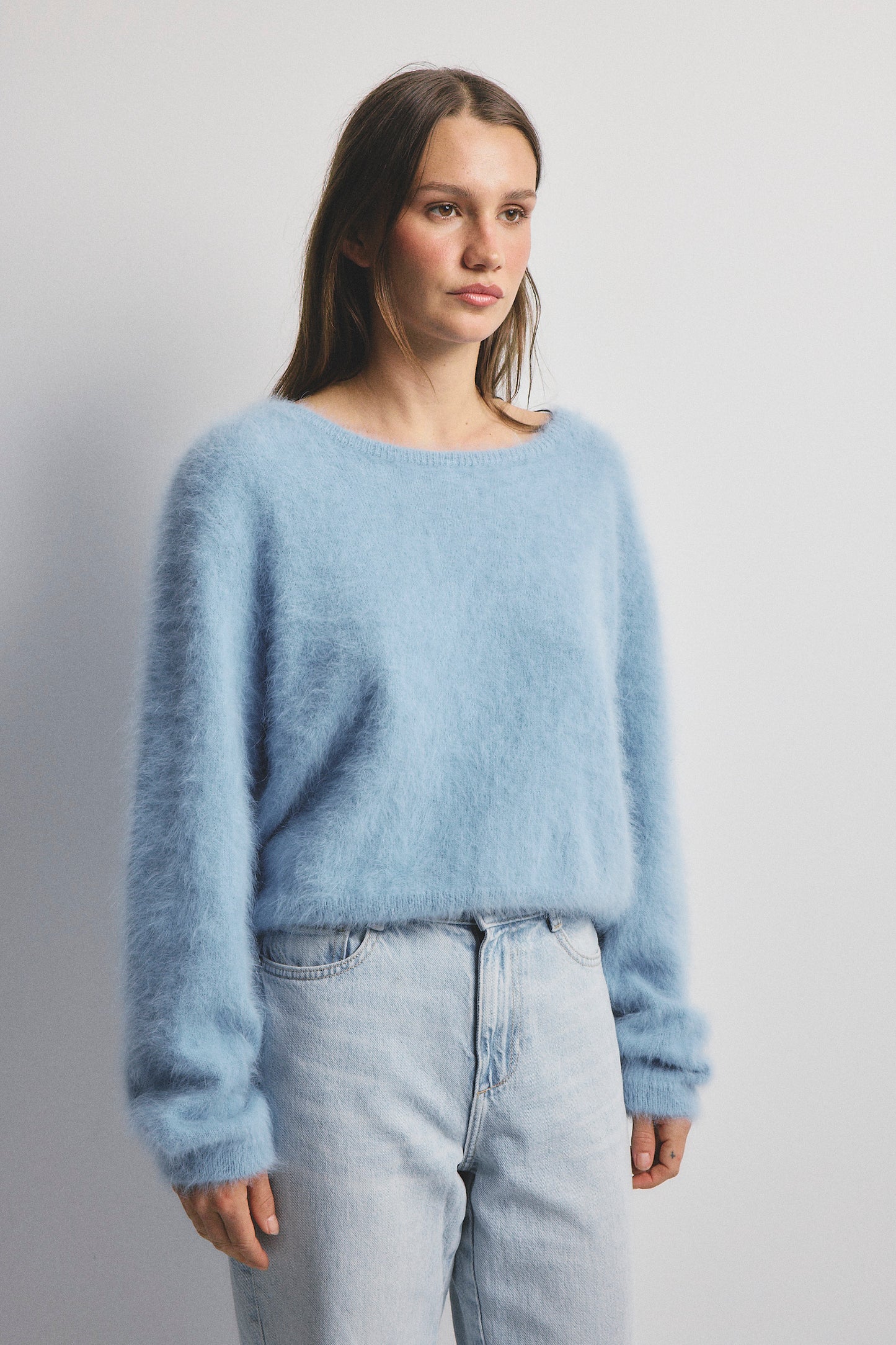 Stella Boat Neck Knit - Sky