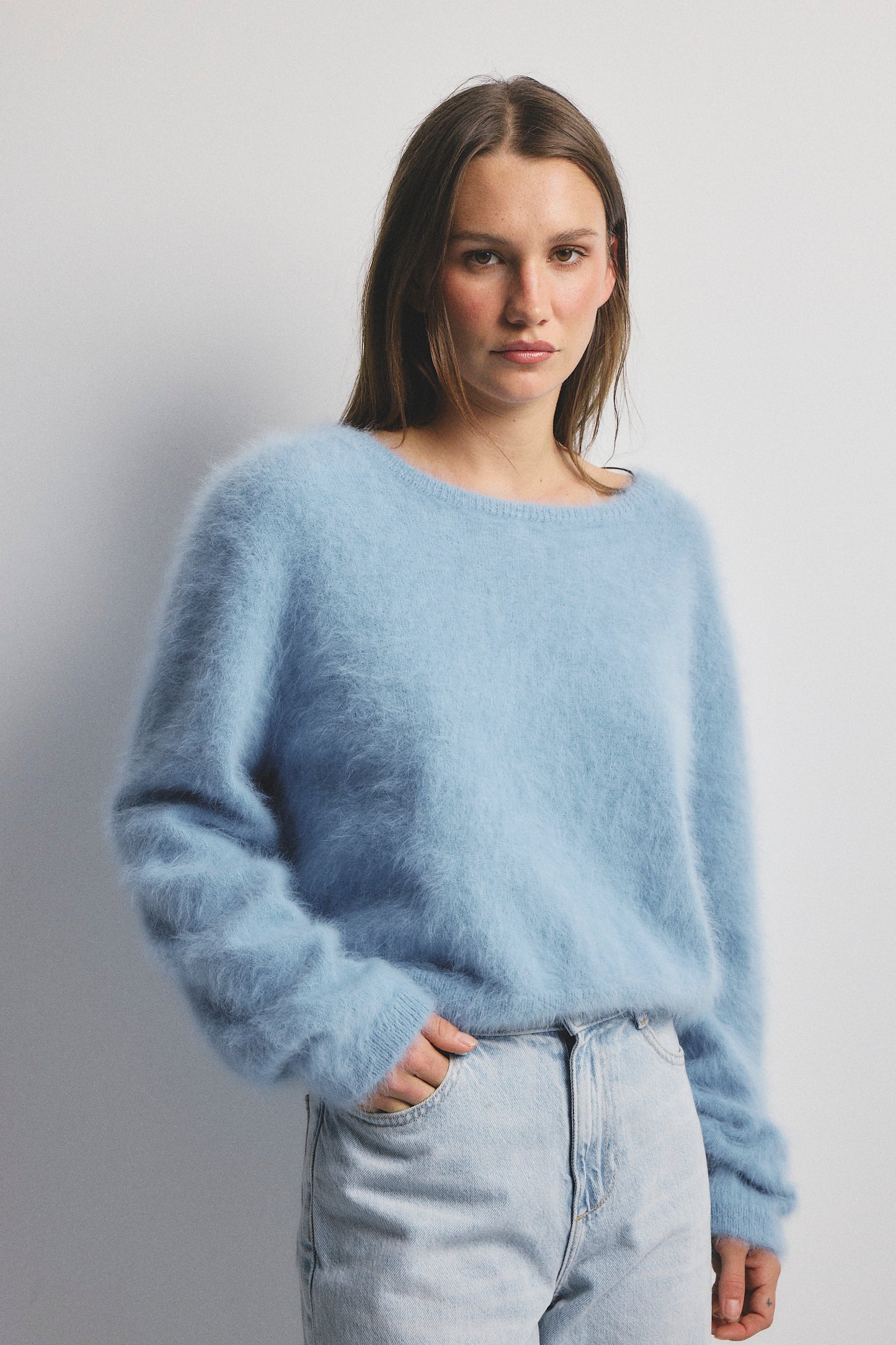 Stella Boat Neck Knit - Sky