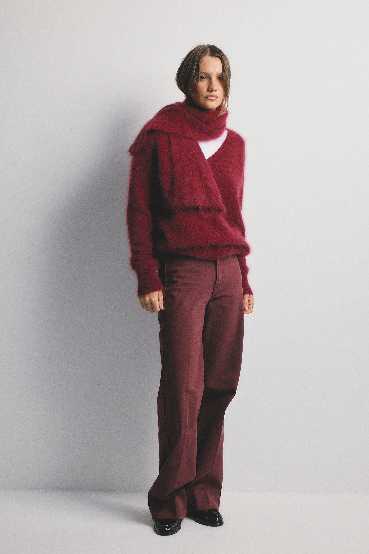 Olivia V-Neck Knit - Cerise