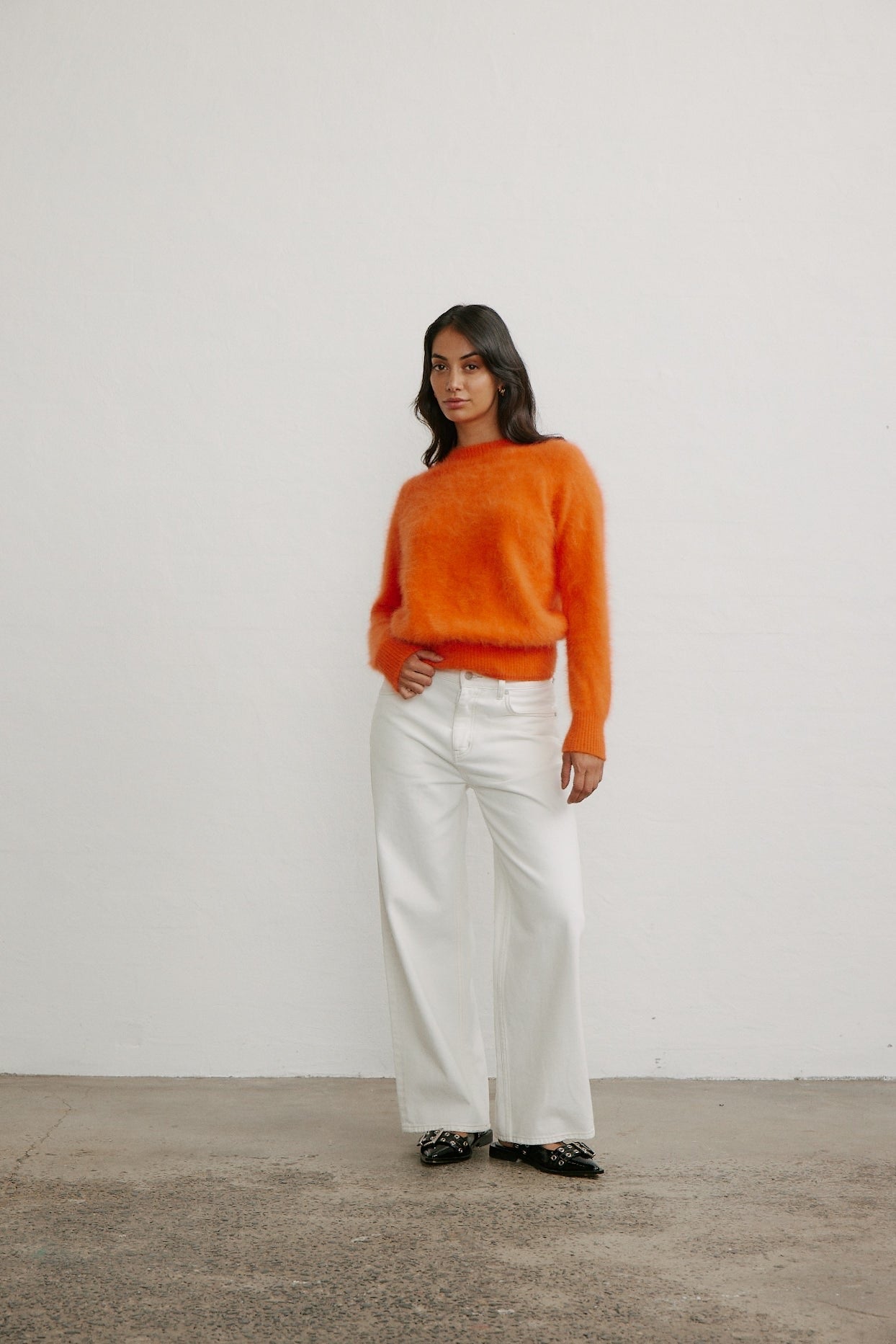 Adele Crew Neck Knit - Tangerine