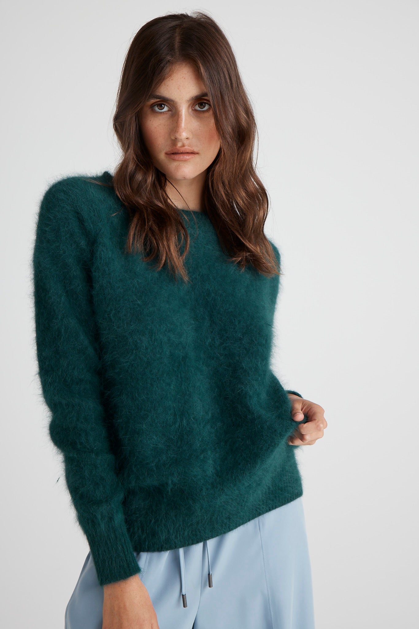 Adele Crew Neck Knit - Forest Green