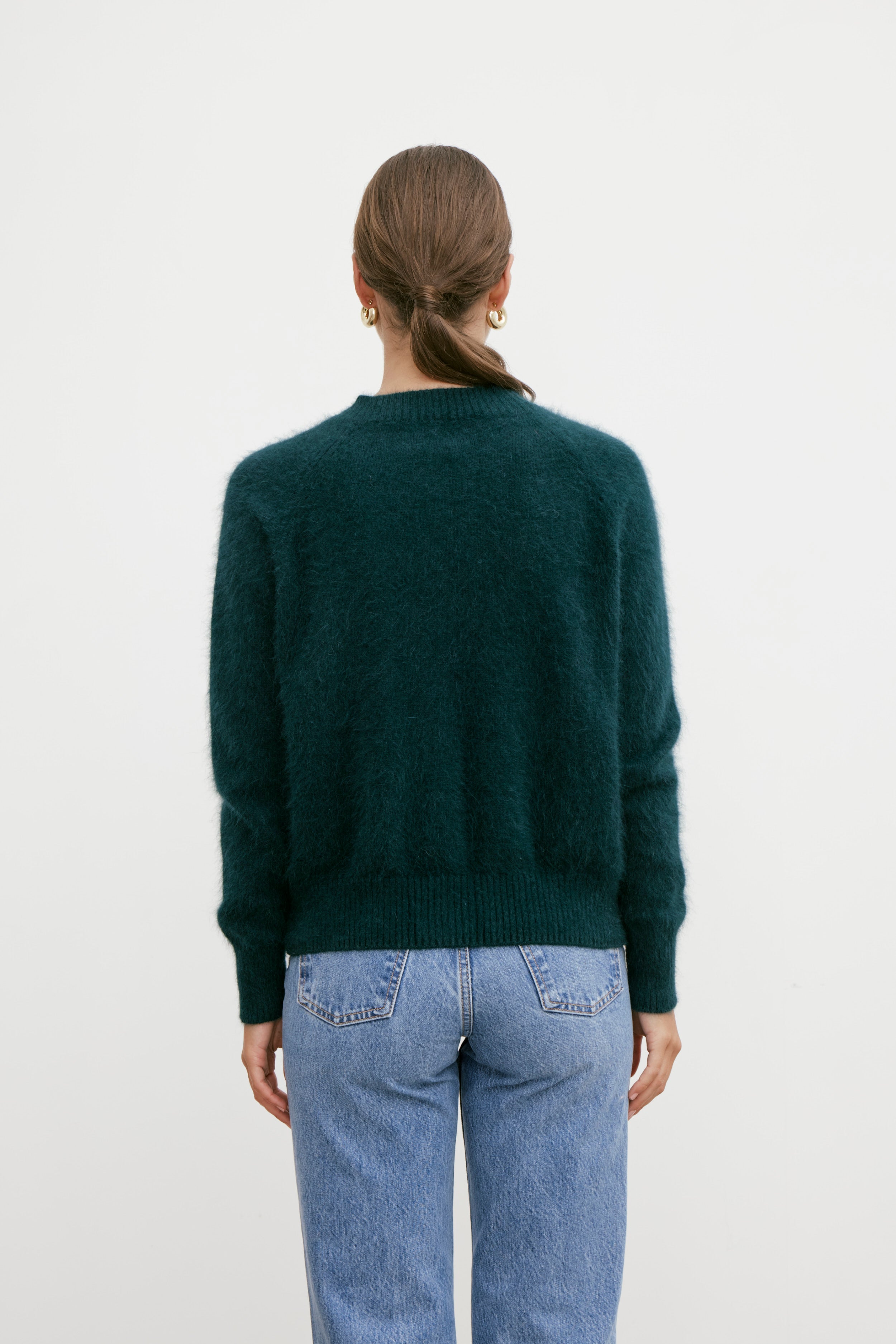 Adele Crew Neck Knit - Forest Green