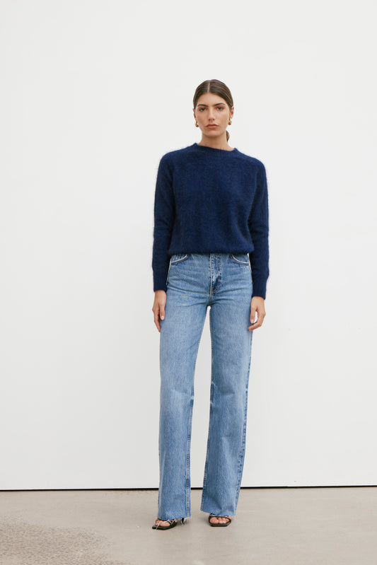 Adele Crew Neck Knit - Navy